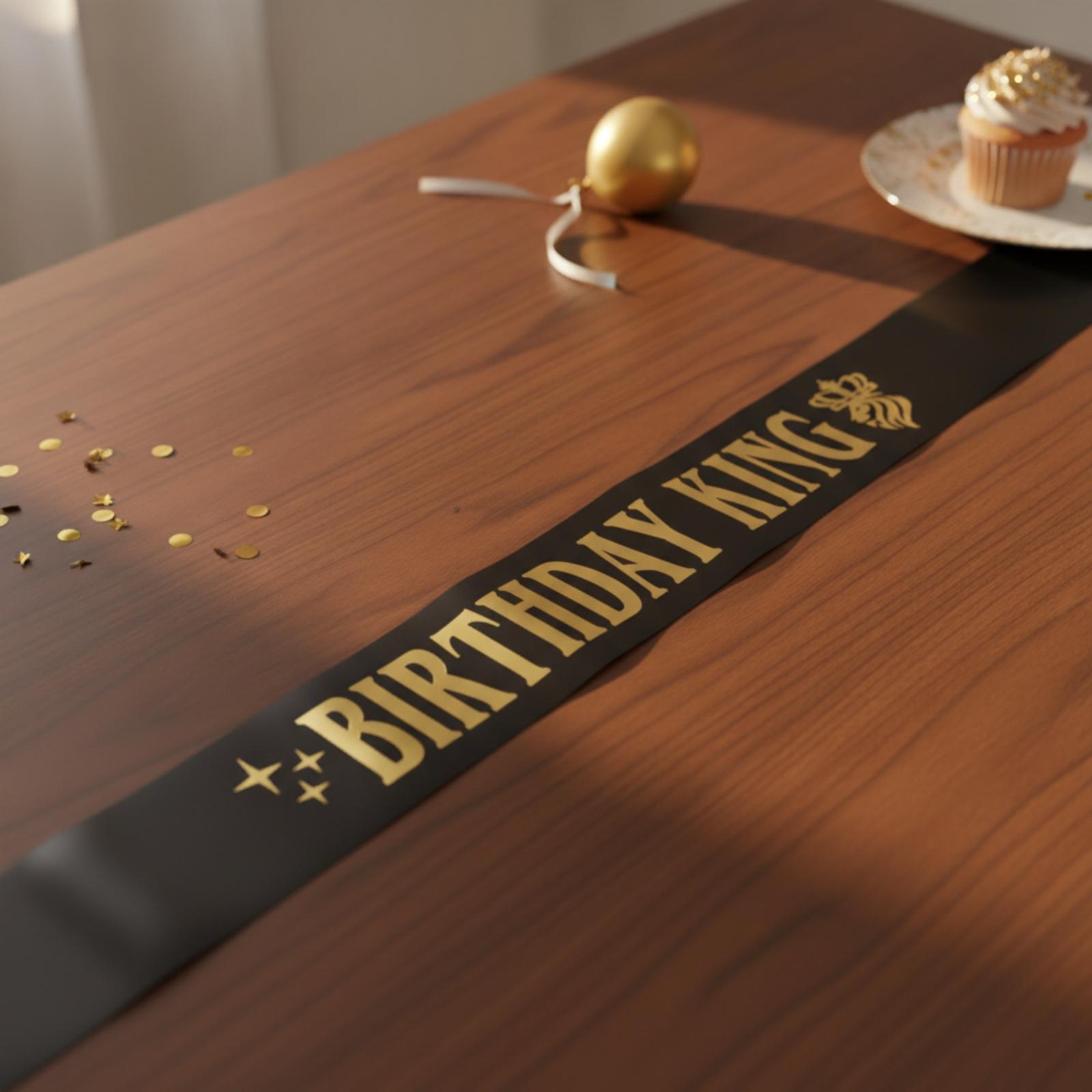 Birthday Sash Glitter - Doğum Günü Kral Partisi Taç Simli