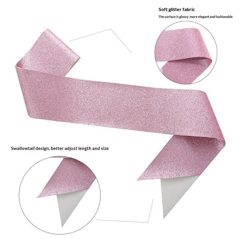 Birthday Sash Glitter - Parıltılı Boş Saten Kuşak Kendin Yap
