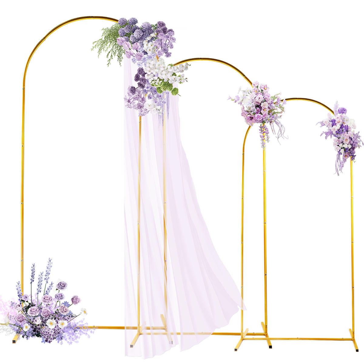 Balloon Arch Kit - 3'lü Altın Metal Kemer Seti, Ayarlanabilir