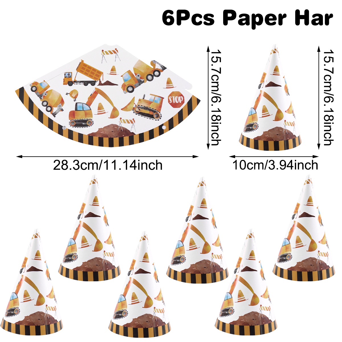6 adet inşaat kamyonu doğum gü - Party Hat Cone incelemesi ve fiyatı