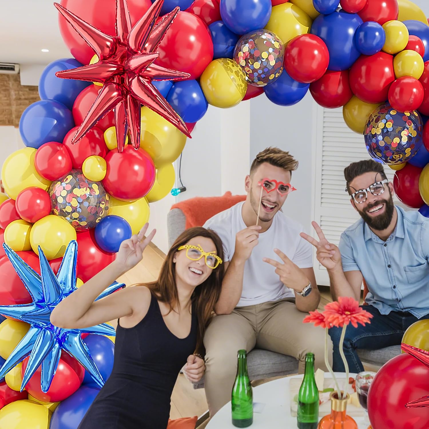 123 Adet Mavi Sarı Kırmızı Bal - Balloon Arch Kit incelemesi ve fiyatı