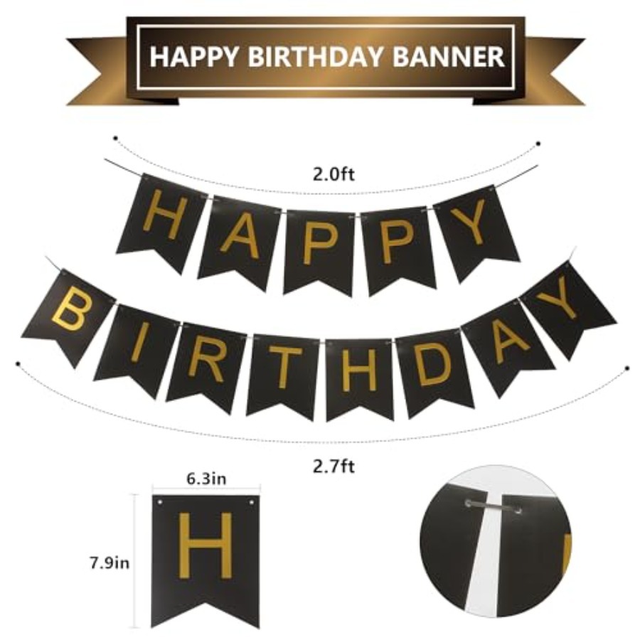 Siyah ve Altın Çizgili Afiş ve - Party Banner Gold incelemesi ve fiyatı